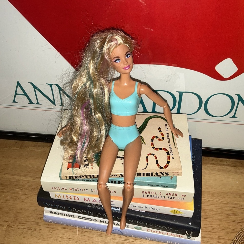 Barbie Cutie Reveal Bunny Fashion Doll Blue Pink Hair Blue Bra Articulated